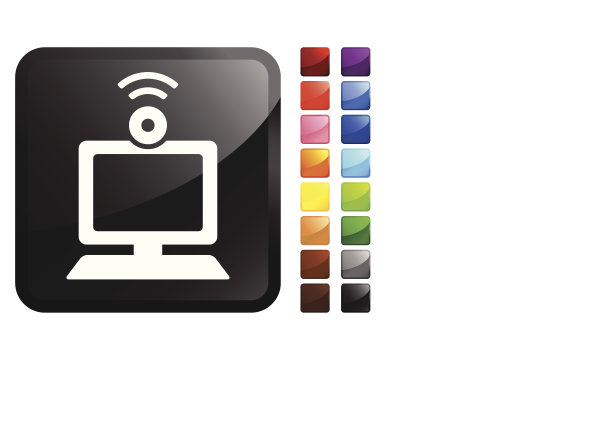 视频会议互联网版权免费矢量艺术图片下载