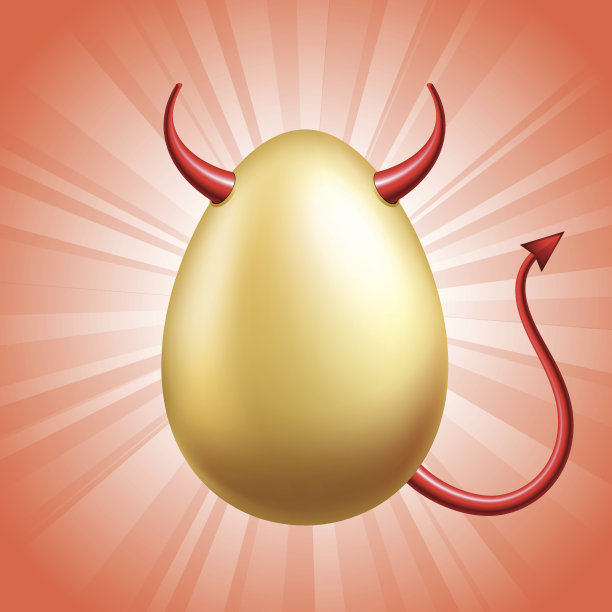 魔鬼蛋在红色版权免费矢量背景图片下载