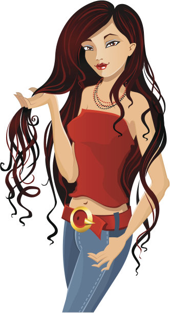 黑发的女孩图片下载