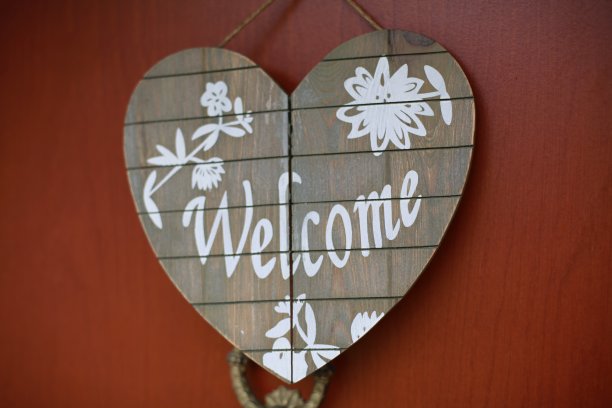 欢迎心在门前图片下载