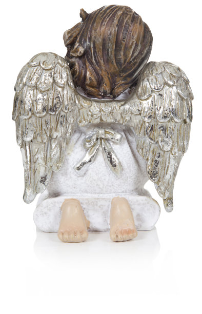 天使雕像孤立图片下载