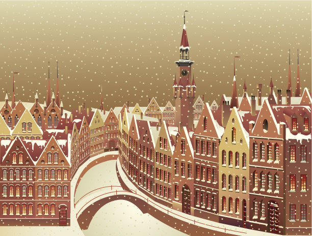 冬天的城市景观图片下载