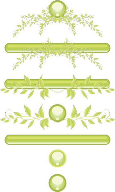 绿色的叶条和按钮图片下载