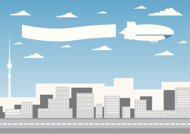 齐柏林飞艇飞过小镇图片下载