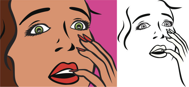 惊讶的脸复古图片下载