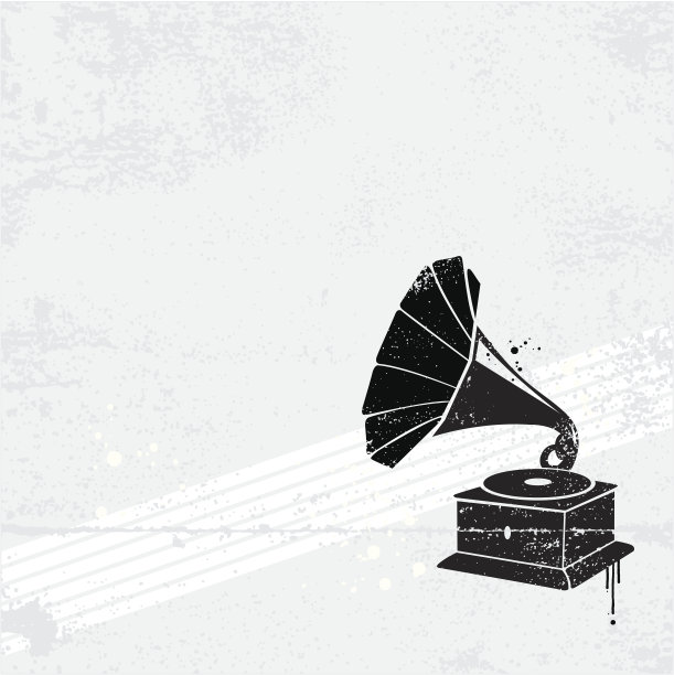 留声机涂鸦图片下载