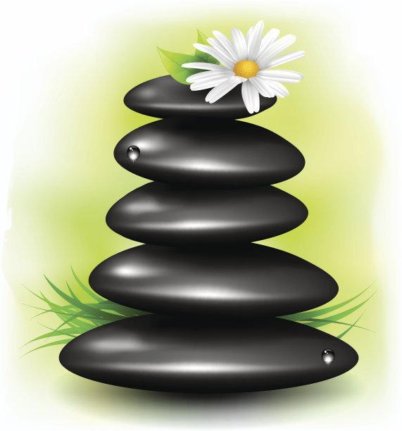 带花的温泉石图片下载