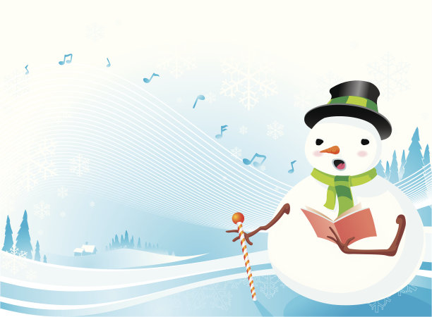 雪人唱圣诞颂歌图片下载