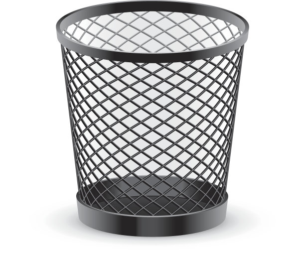 黑色空金属网垃圾桶图片下载