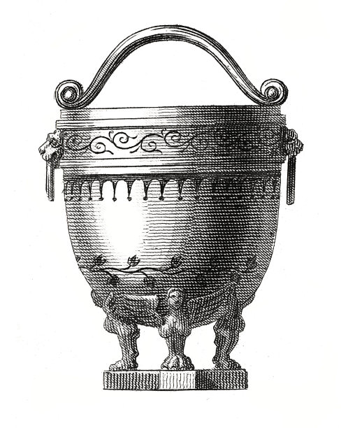 古希腊壶(古木刻)图片下载