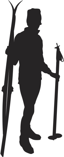 女人滑雪轮廓图片下载