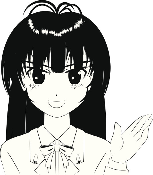 日本漫画风格[笑女孩]大纲插图图片下载