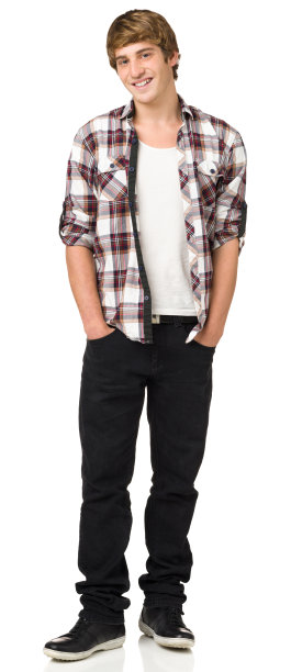 快乐随意青年站人像图片下载