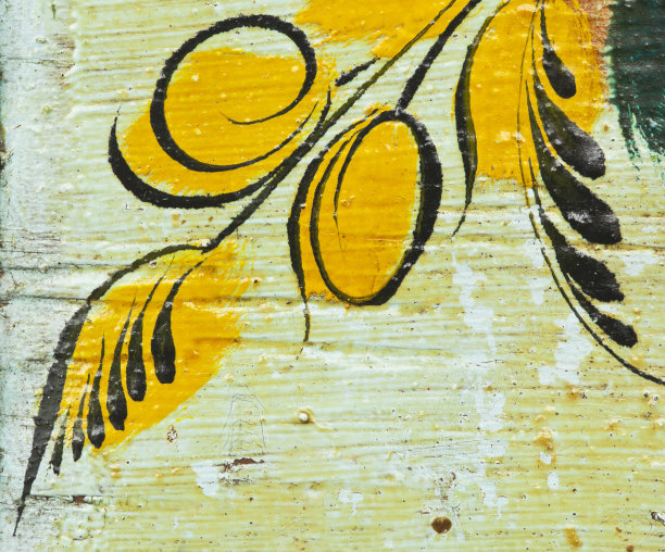 古色古香的黄色绘花动机华丽。图片下载