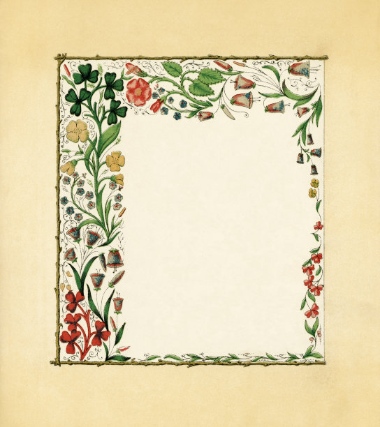 用三叶草镶边的维多利亚式花图片下载