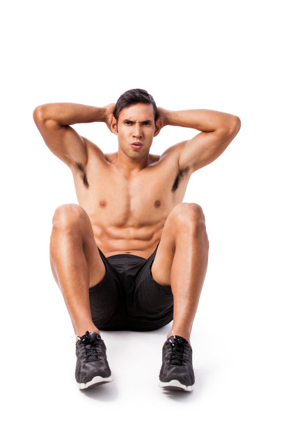 做仰卧起坐的拉丁人图片下载