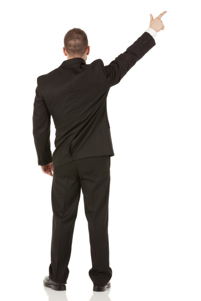 一个商人用手指着的背影图片下载