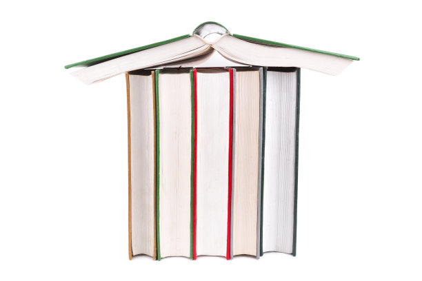 书在家形状孤立的白色背景图片下载