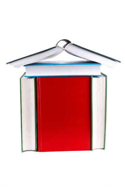 书在家形状孤立的白色背景图片下载