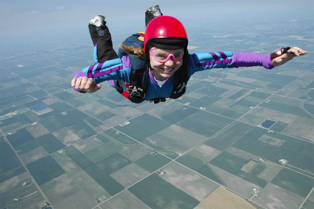 版税免费股票照片-快乐的女人跳伞图片下载