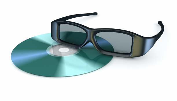 偏振3D眼镜和电影光盘图片下载