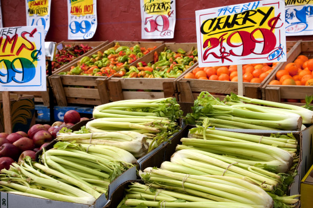 蔬菜是在户外市场上卖的，有农产品的名称和价格图片下载