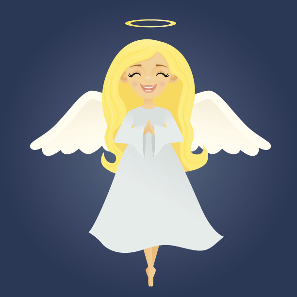 蓝色背景上的天使图片下载