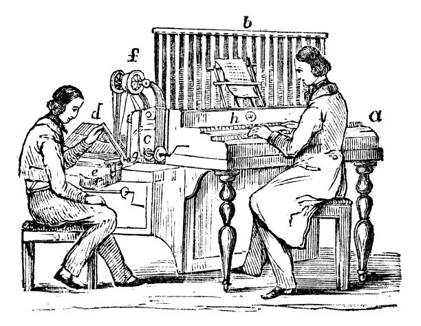 自动音乐作曲家的古董插图图片下载