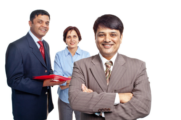 乐观自信的印度商人和他的团队图片下载