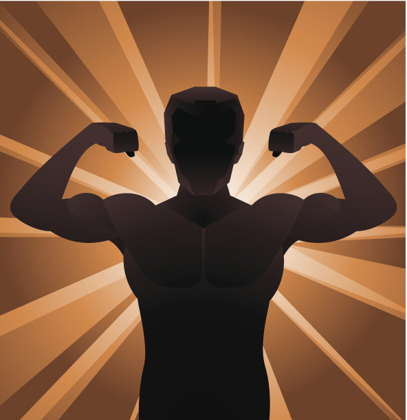 肌肉力量的剪影图片下载