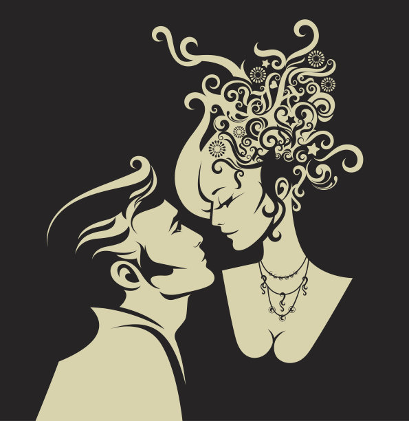 猫王和普莉希拉·普雷斯利的黑白照片图片下载