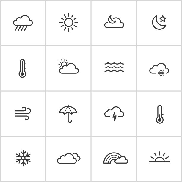 天气图标-油墨系列图片下载