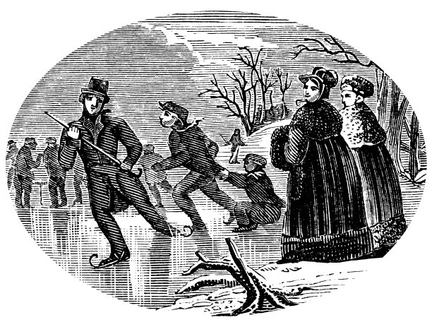滑冰，19世纪。图片下载