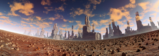 遥远未知星球上的废弃城市图片下载