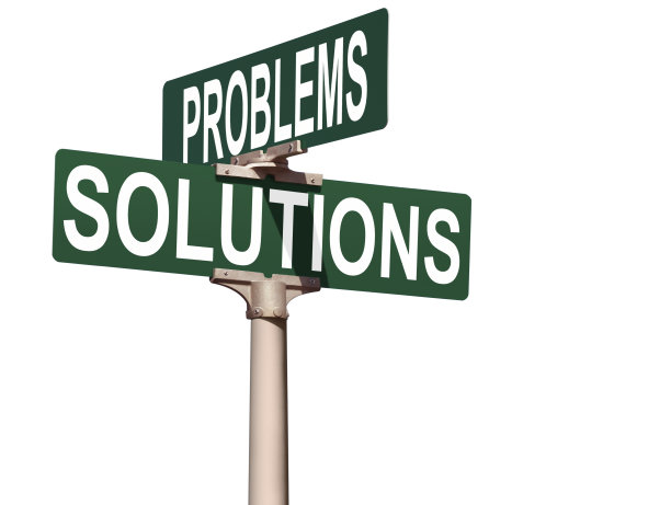 问题和解决方案街道标志孤立在白色图片下载