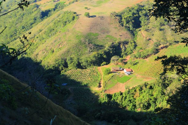 山谷里的乡村别墅图片下载