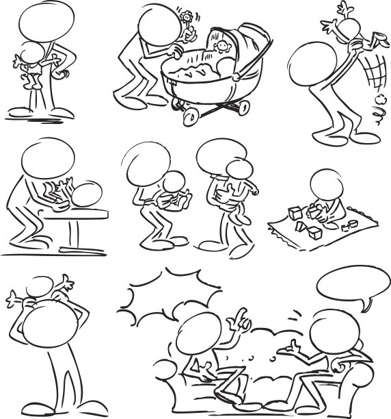 无面人物-孩子和家庭图片下载