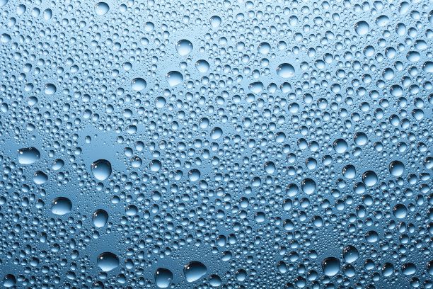 水滴在玻璃上-雨滴雨滴雨窗蓝色宏图片下载