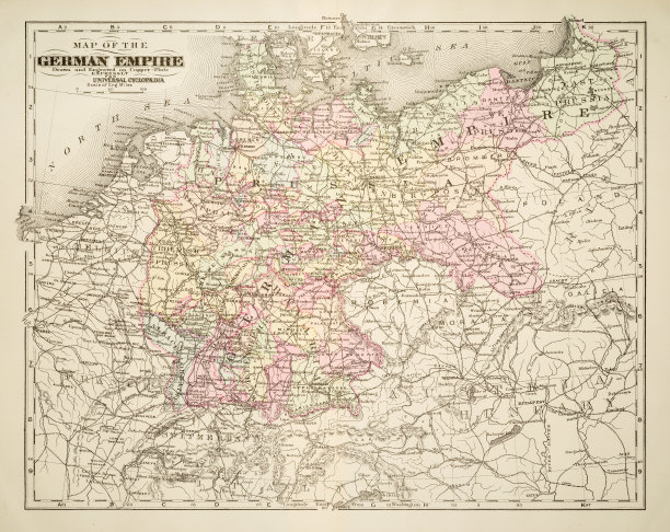 1894年的德意志帝国地图图片下载