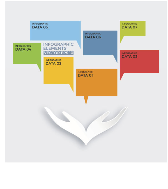 手与信息图表设计素材图片