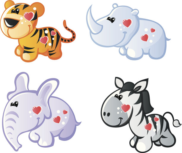 有趣的动物与心脏4图片下载