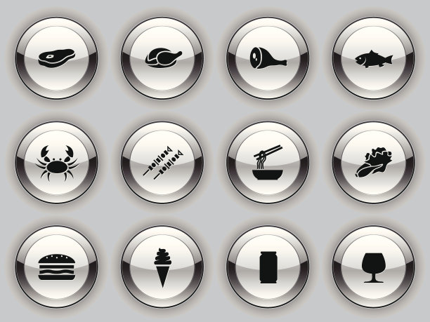 金属按钮图标-餐厅图片下载