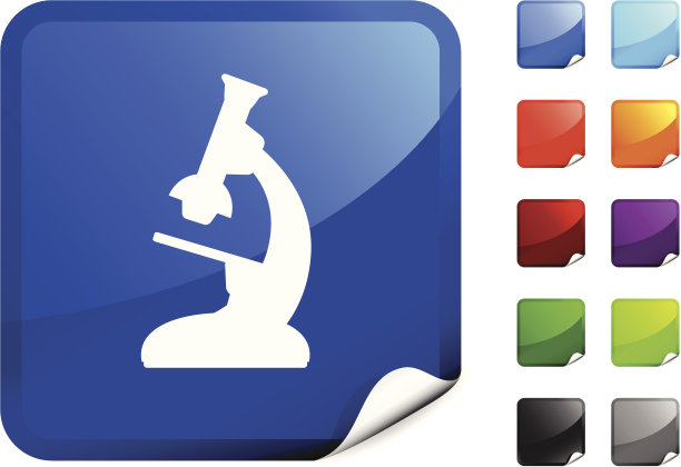 显微镜版税免费矢量艺术在蓝色贴纸图片下载