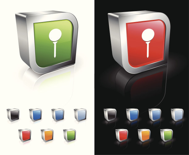 高尔夫球上的3d版税免费矢量艺术图片下载