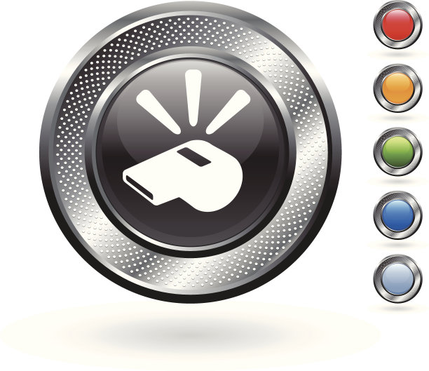 哨子版权免费矢量艺术上的金属按钮图片下载