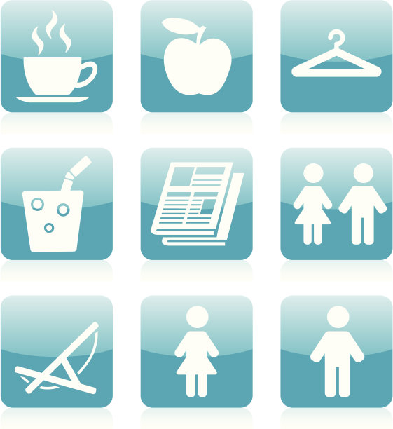 购物/度假/水疗图标-蓝色图片下载