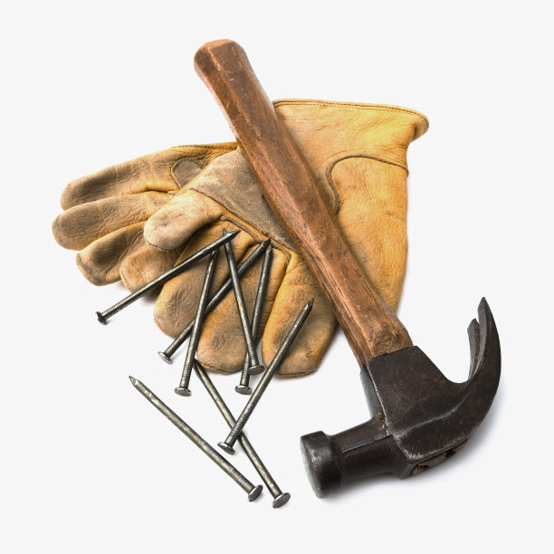 锤子，钉子和手套图片下载