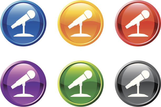 麦克风版权免费矢量艺术是6种颜色图片下载