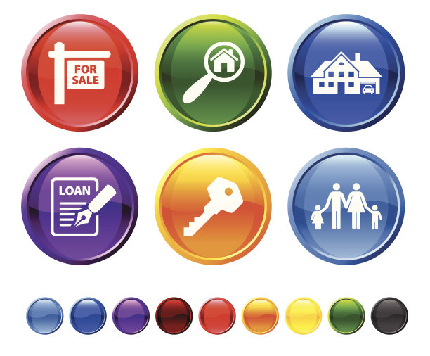 房地产销售免版税矢量图标集图片下载