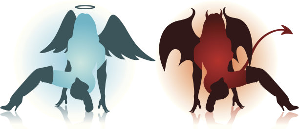 魔鬼和天使宝贝剪影图片下载